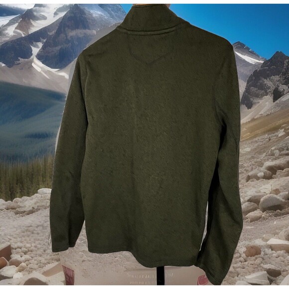 Eddie Bauer Sweater 1/2 Zip Pullover Long Sleeve Pocket Forest Green‎ Men Medium - Picture 2 of 4